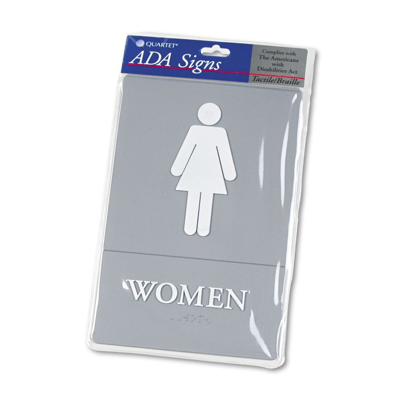 Headline Sign ADA Sign Women Restroom Symbol w/Tactile Graphic Molded Plastic 6 x 9 Gray 4816