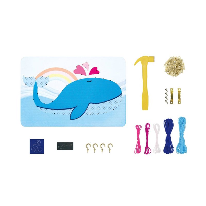 Bright Stripes Whale String Art Jewelry Holder