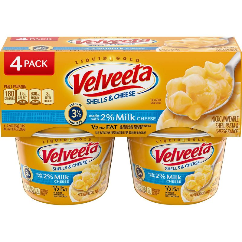 Velveeta 2% Milk Shells & Cheese Cups 2.19oz 4 pk