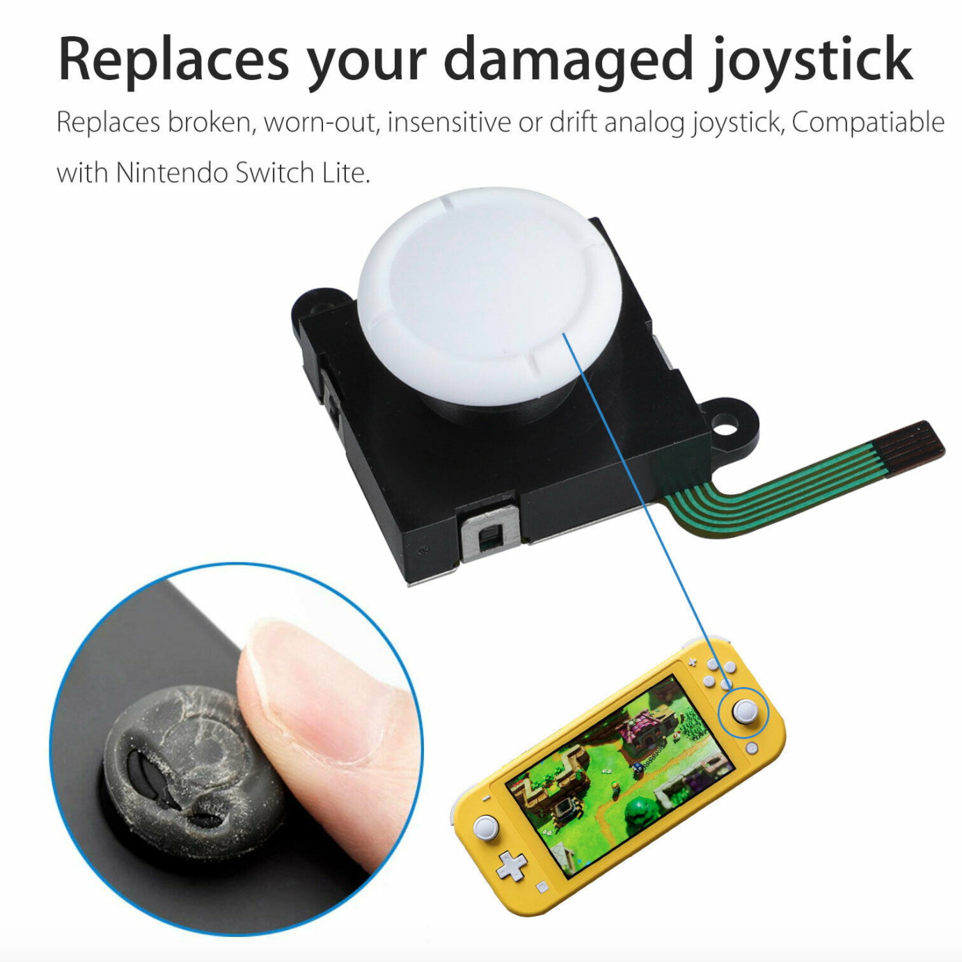 For Nintendo Switch Lite Joystick 19in1 Repair Set w/3D Analog Sensor Stick+Tool