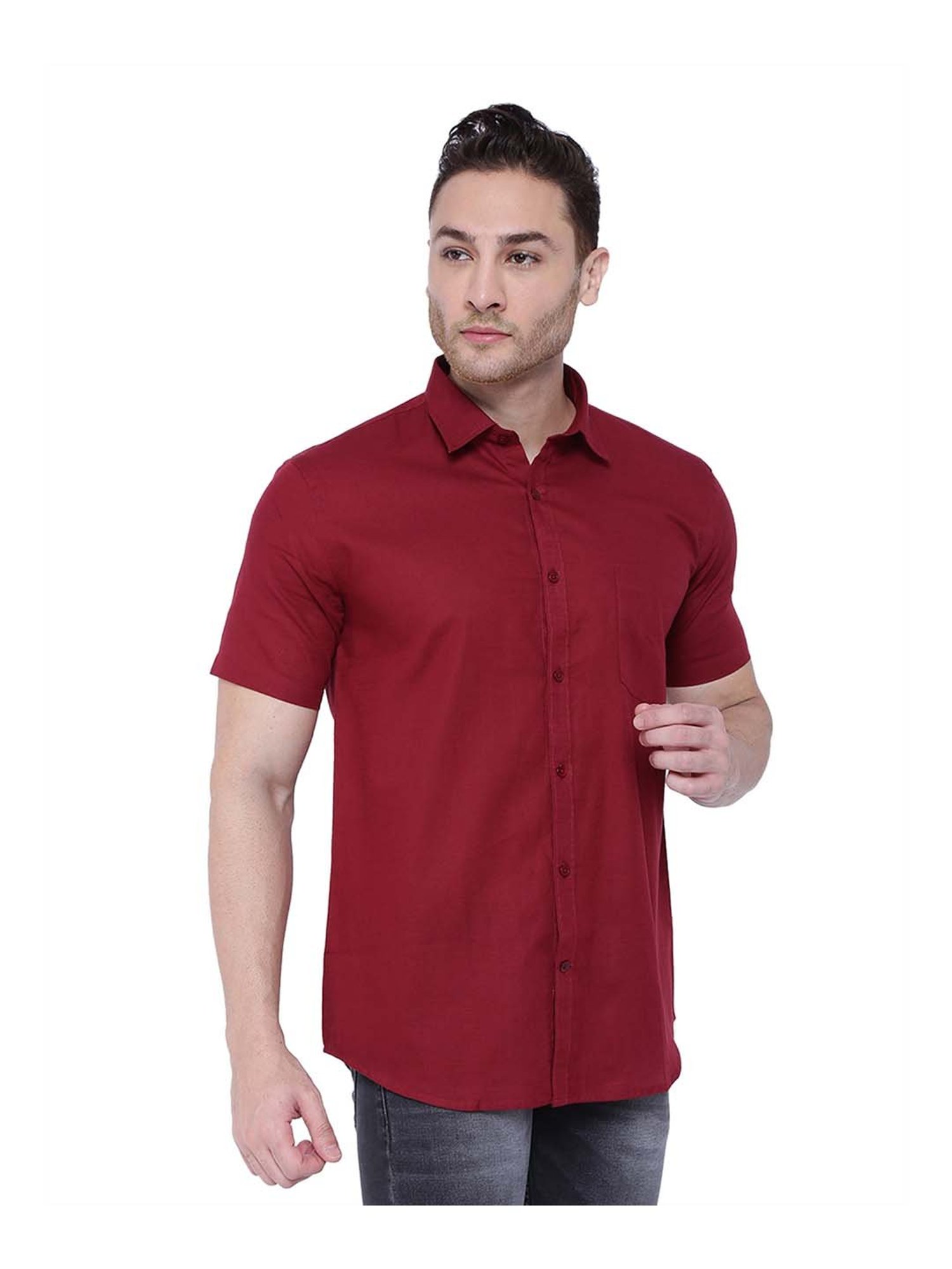 Southbay Maroon Regular Fit Shirt
