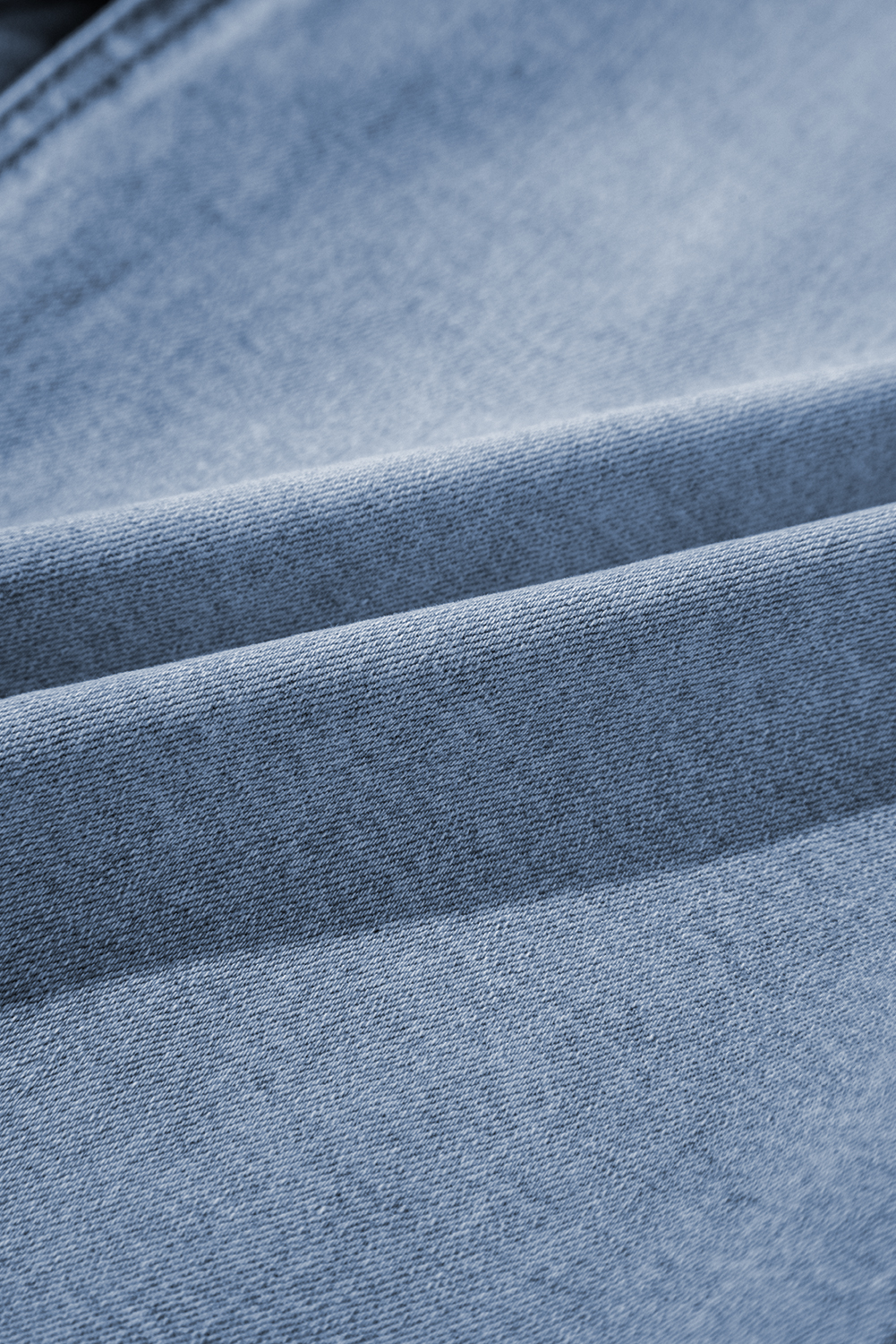 Dusk Blue Light Washed Belted High Waist Denim Skirt