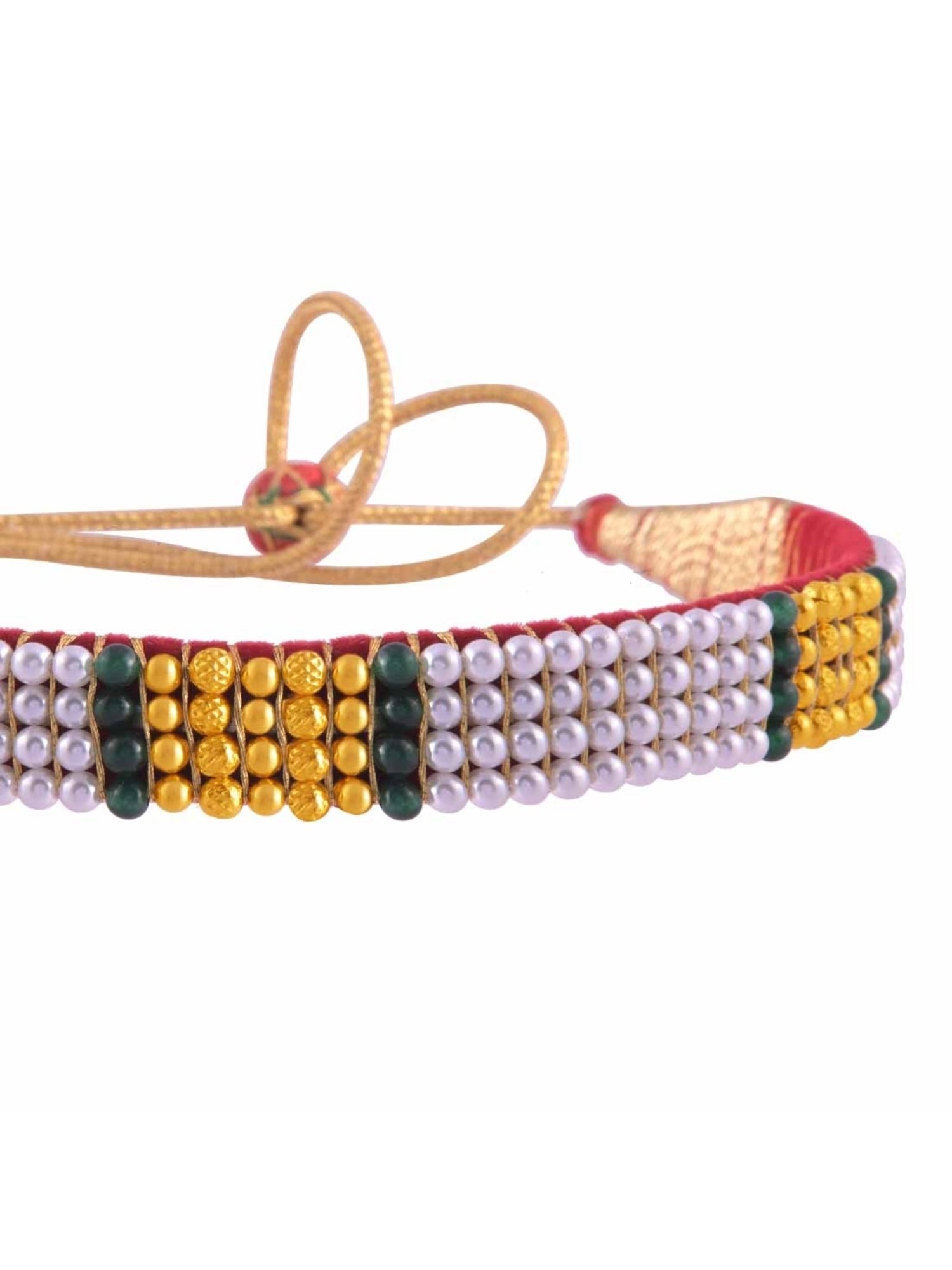 P.C Chandra Jewellers 22k Yellow Gold Refined Tushi & Pearl Necklace