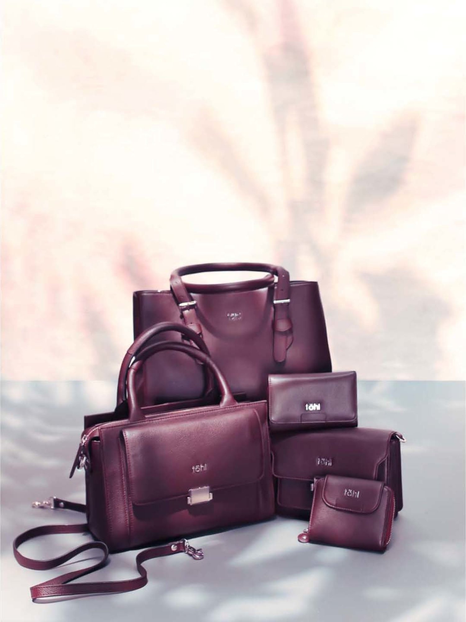 Tohl Burgundy Solid Tri-Fold Wallet for Women