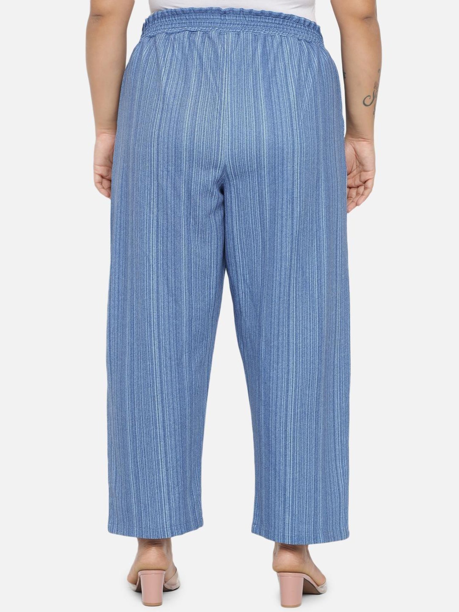 Amydus Light Blue Striped Trousers