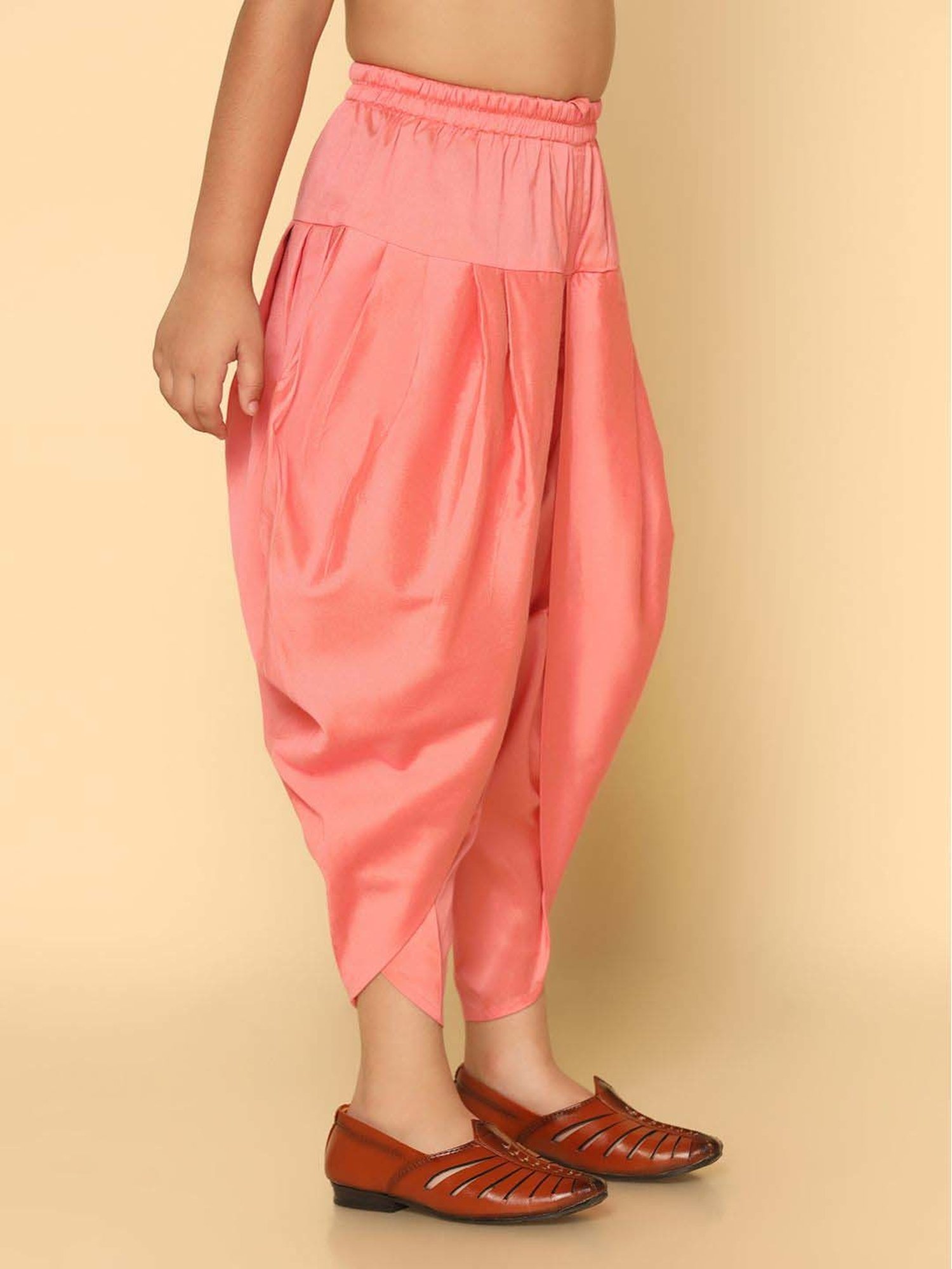 KISAH Kids Hot Pink Cotton Regular Fit Dhoti Pants