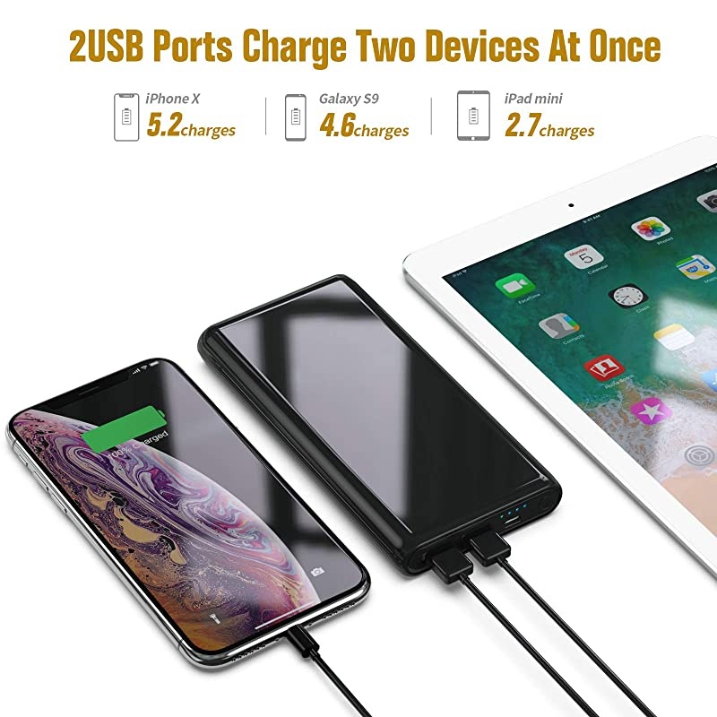 Charger Power Bank 25800mAh Ultra High Capacity High-Speed Recharging External Battery Pack 2 USB Output with 4 LED Display Battery Phone Charger for Smart Phones,Android Phone,Tablet & More