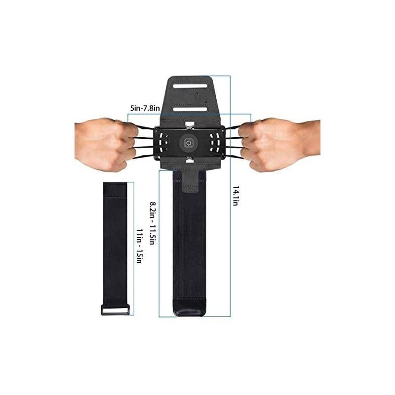Rotatable Premium Sports Running Armband for All Phones: iPhone 12, 12 Pro Max 11 Pro 8 Plus, Samsung Galaxy S20 S10 S9 S8 Edge, LG, HTC, Pixel; Universal Cellphone Holder + Free Extender Strap
