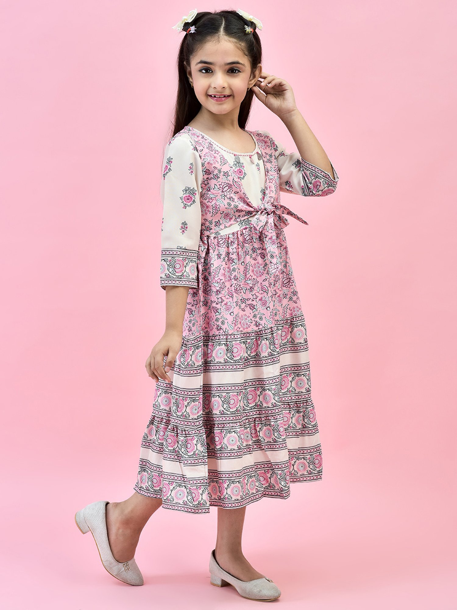 Juniper Girls Pink Floral Print Maxi Dress