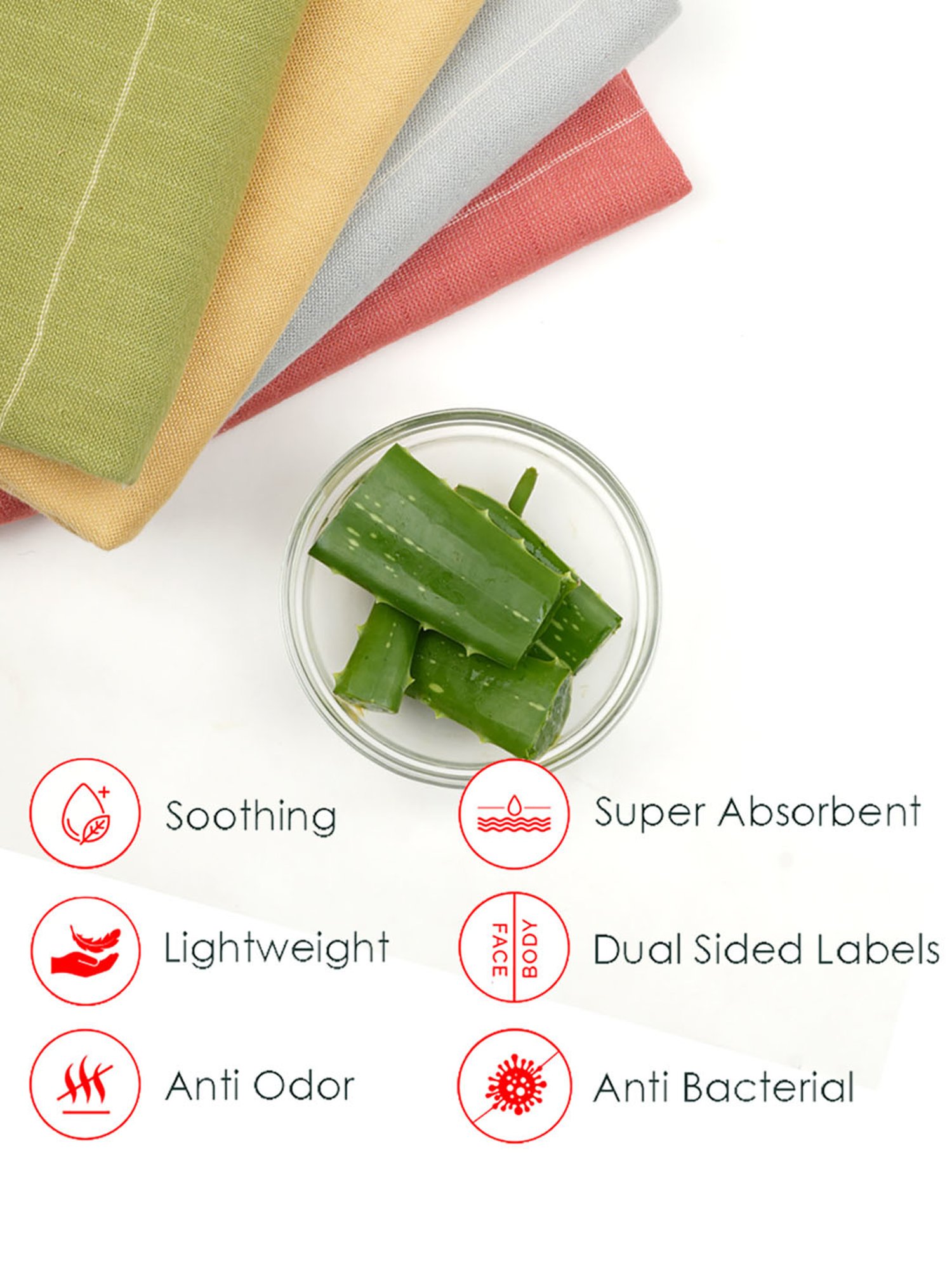 Doctor Towels Green Aloe Vera Viscose  Towel Set -Pack of 2