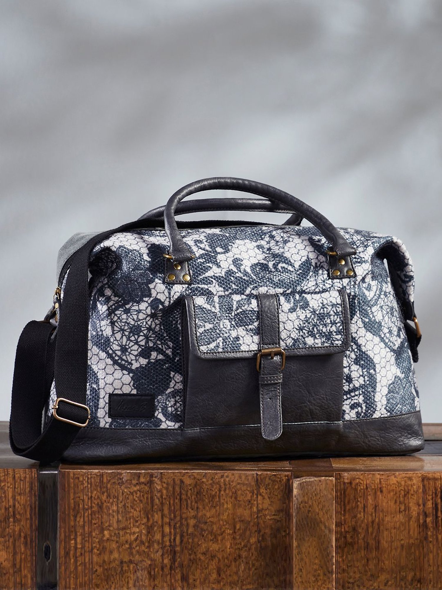 Mona B Grey Large Duffle Bag