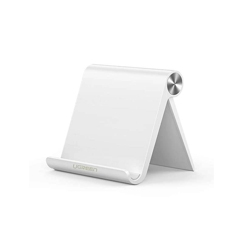 Cell Phone Stand Holder for Desk Adjustable Compatible for iPhone 12 Pro Max 11 SE XS XR 8 Plus 6 7 Samsung Galaxy Note20 S20 S10 S9 S8 Android Smartphone Mobile Phone Dock Foldable White