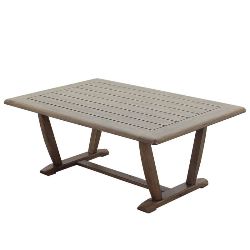 Avalon 4pc FSC Teak Loveseat Seating Group - Heather Gray - Courtyard Casual