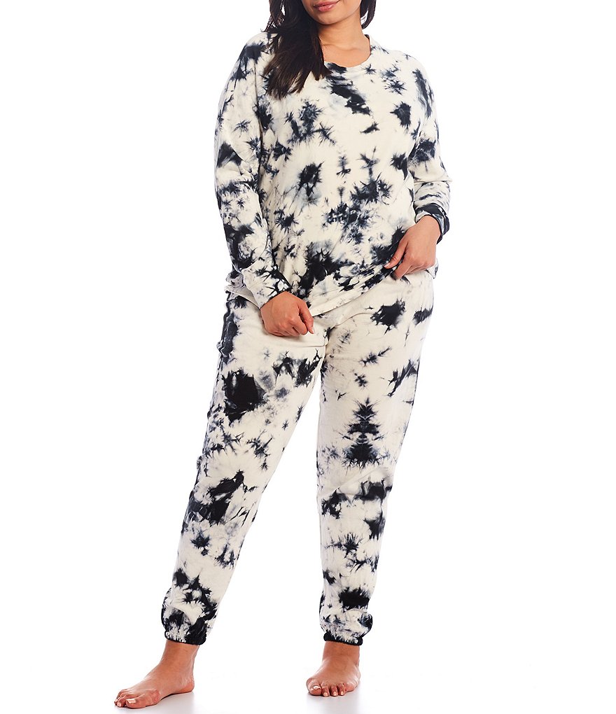 Kate Landry Plus Solid V-Neck Sleeve Midi Lounge Dress