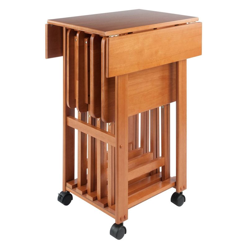 5pc Tray Table Set White - Flora Home