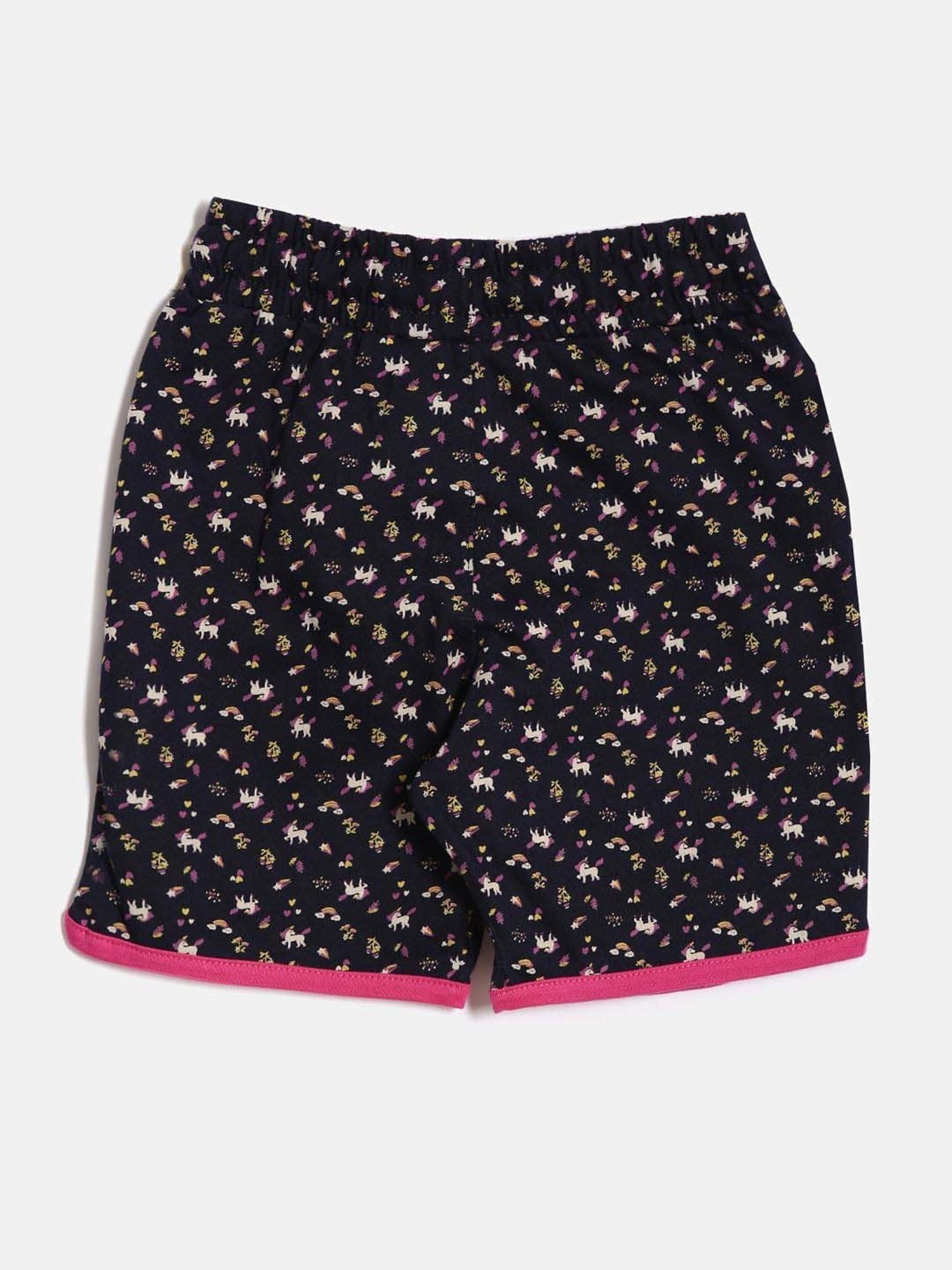 Kiddopanti Kids Coral & Neon Green Logo Cycling Shorts (Pack of 2)