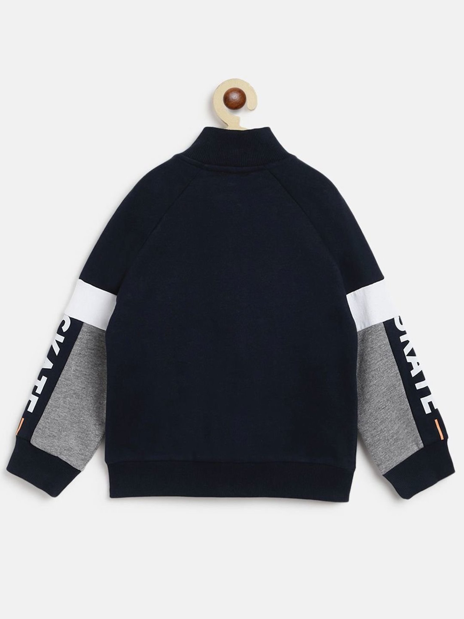 Chicco Kids Blue & Grey Printed Full Sleeves Jacket Set