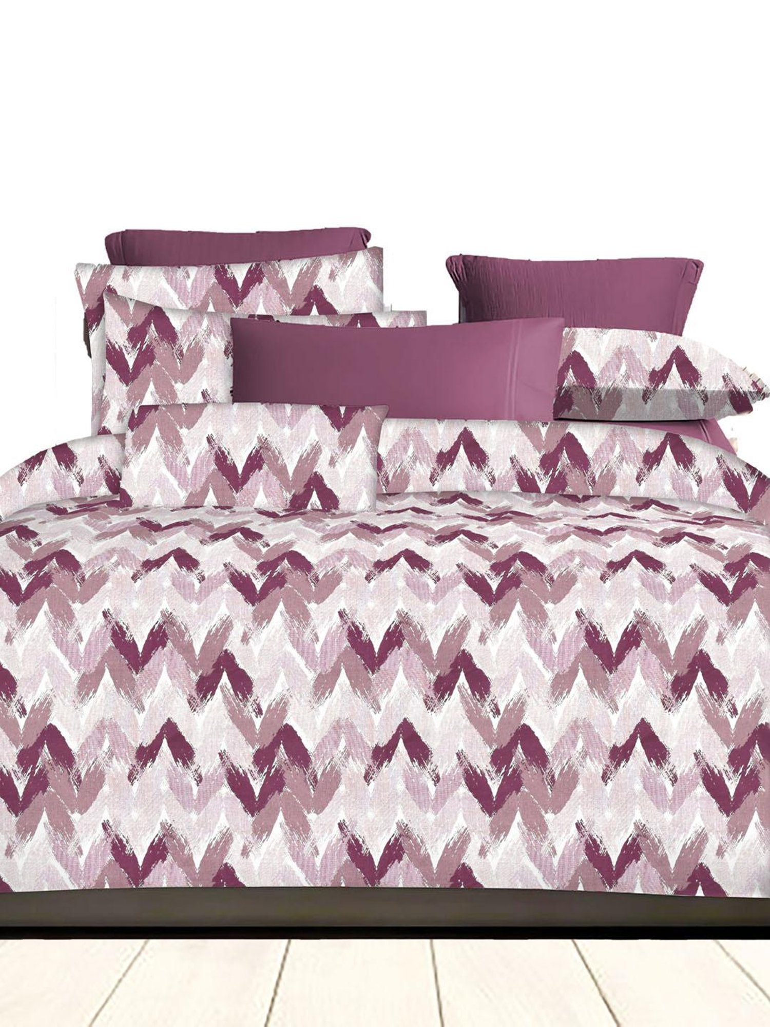 Ariana  Sardinia Wine Cotton Floral Cotton Bed Sheet