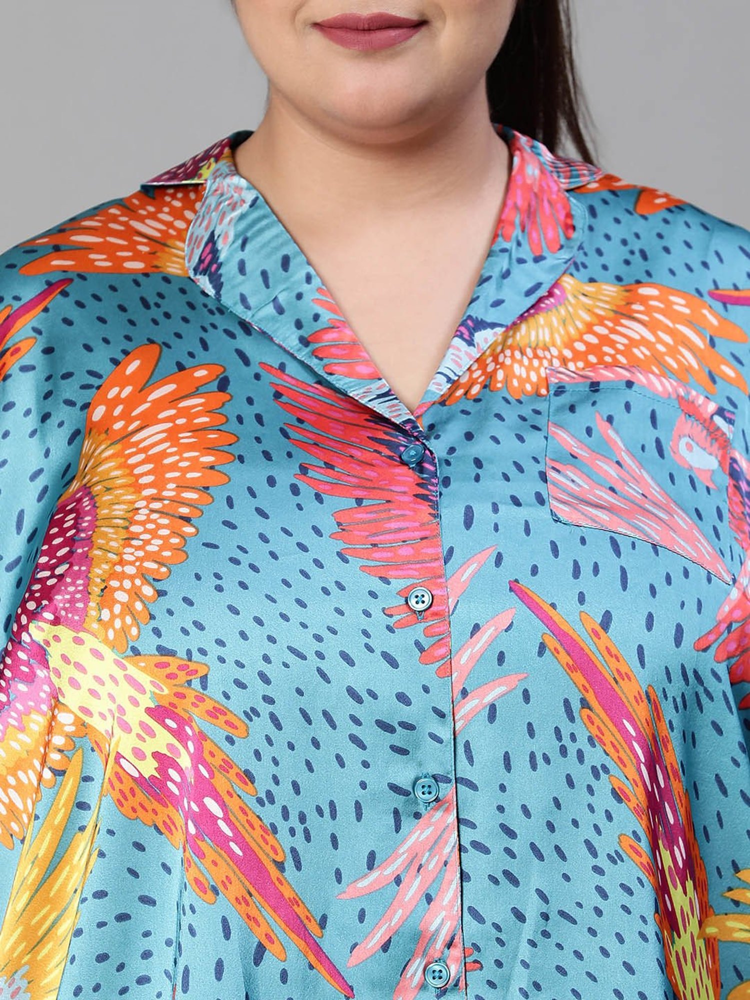 Oxolloxo Multicolor Printed Night Shirt