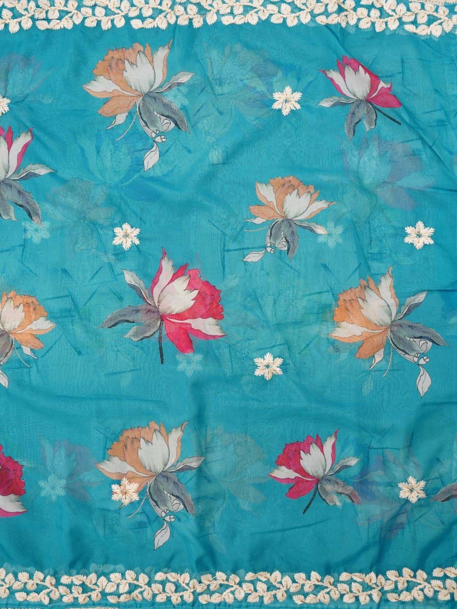 Jaipur Kurti Sky Blue Embroidered Unstitched Dress Material