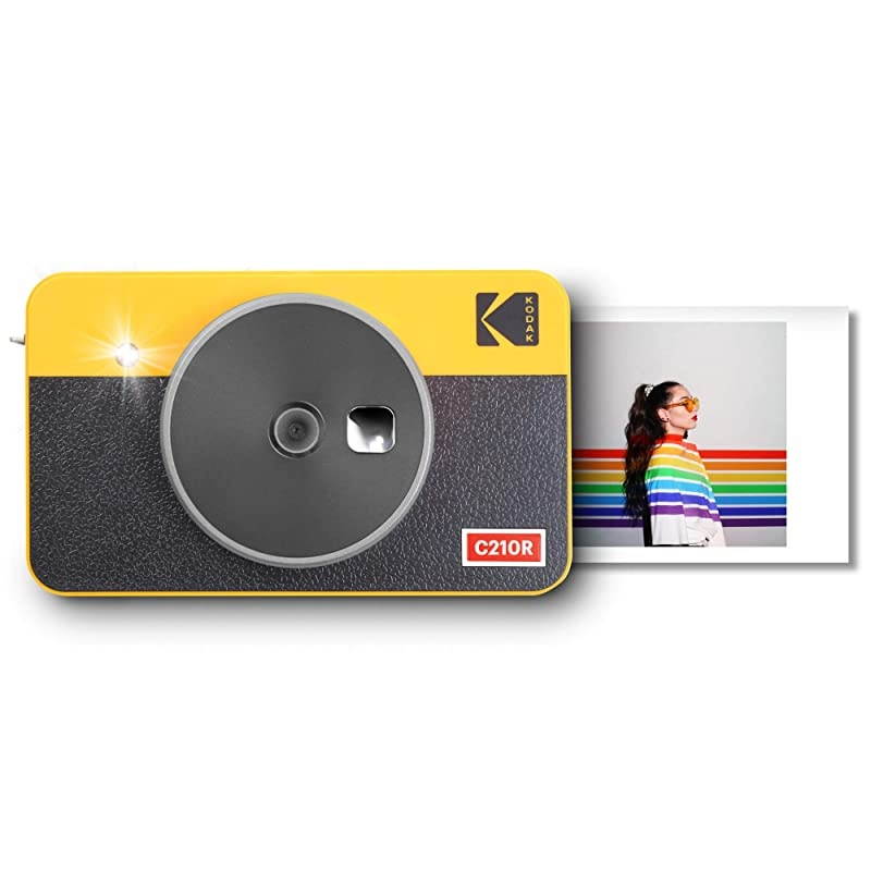 Mini Shot 2 Retro Portable Wireless Instant Camera amp Photo Printer Compatible with iOS amp Android and Bluetooth Devices Real Photo 21x34 4Pass Technology Yellow