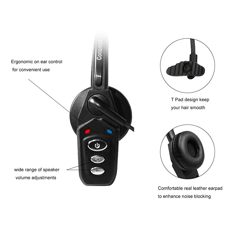 Headset V50 Pro Wireless Headset High Voice Clarity with Noise Canceling Mic for Cell Phone Trucker Engineers Business Home OfficeJBT800