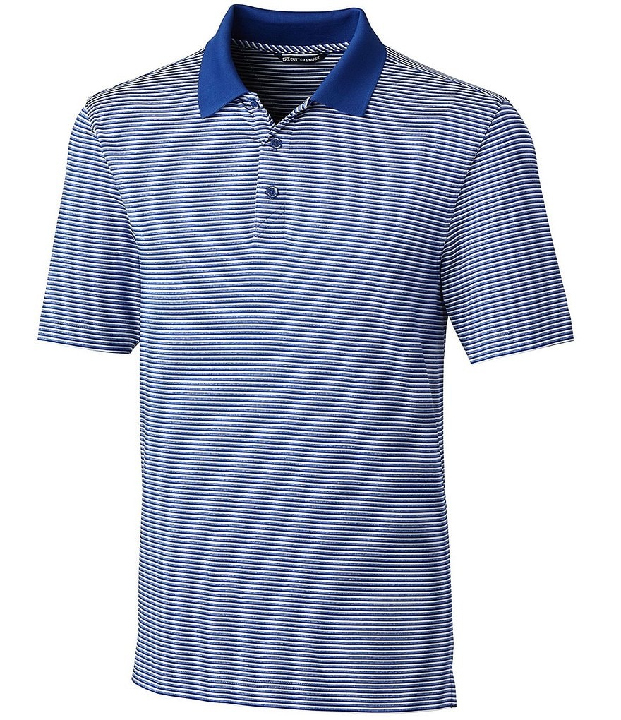 Cutter & Buck Big & Tall Forge Polo Tonal Stripe Performance Stretch Short-Sleeve Polo Shirt