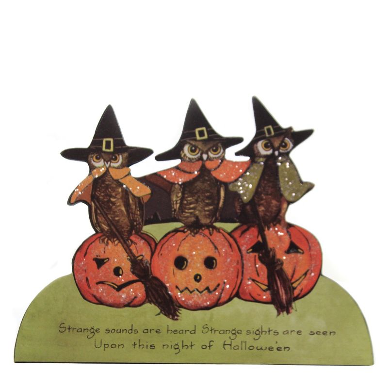 Halloween 6.5" Halloween Owls Dummy Board Vintage Retro Witch Jol Pumpkin  -  Decorative Figurines