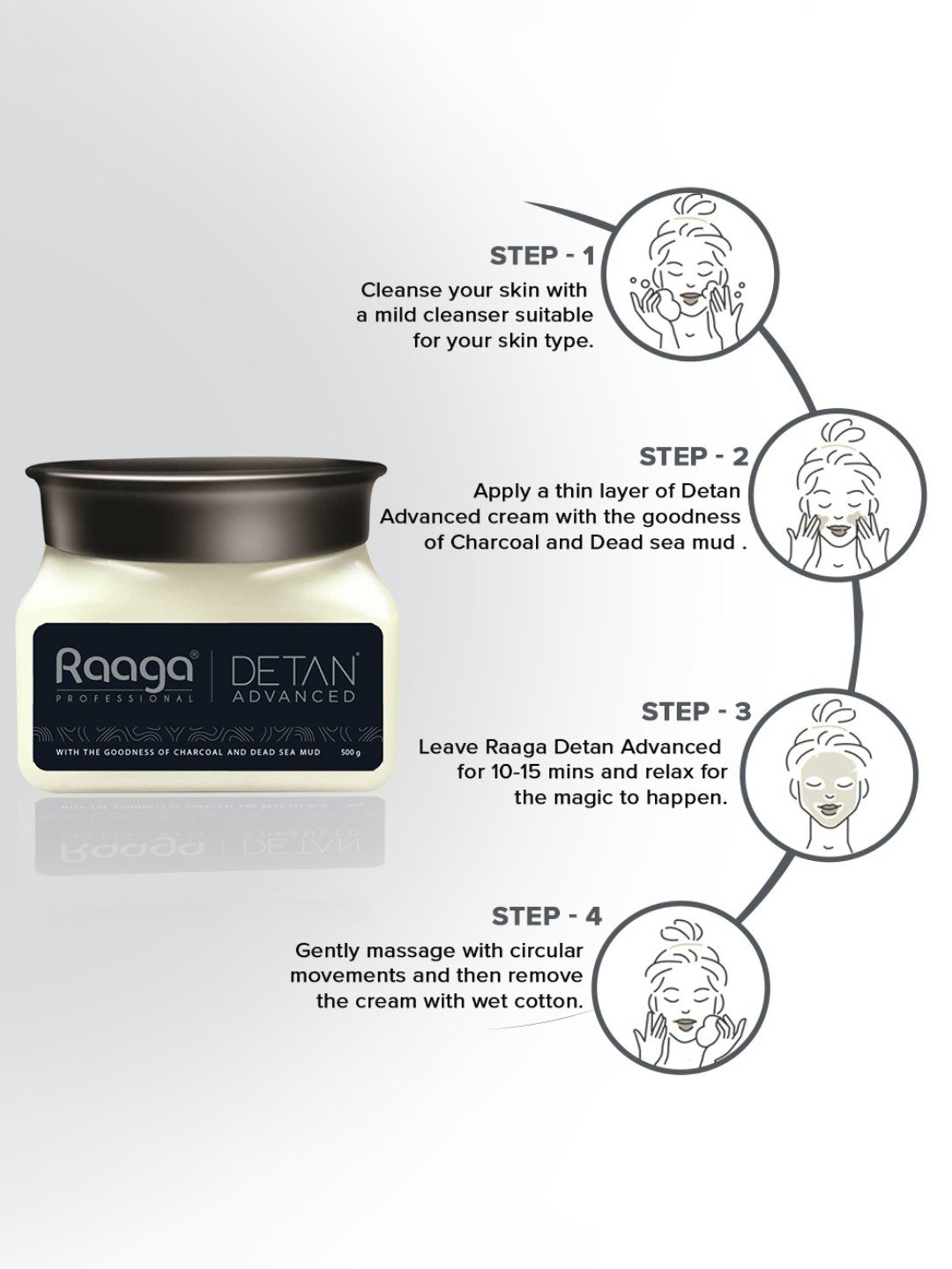 Raaga Professional Detan Advanced Cream - 500 gm