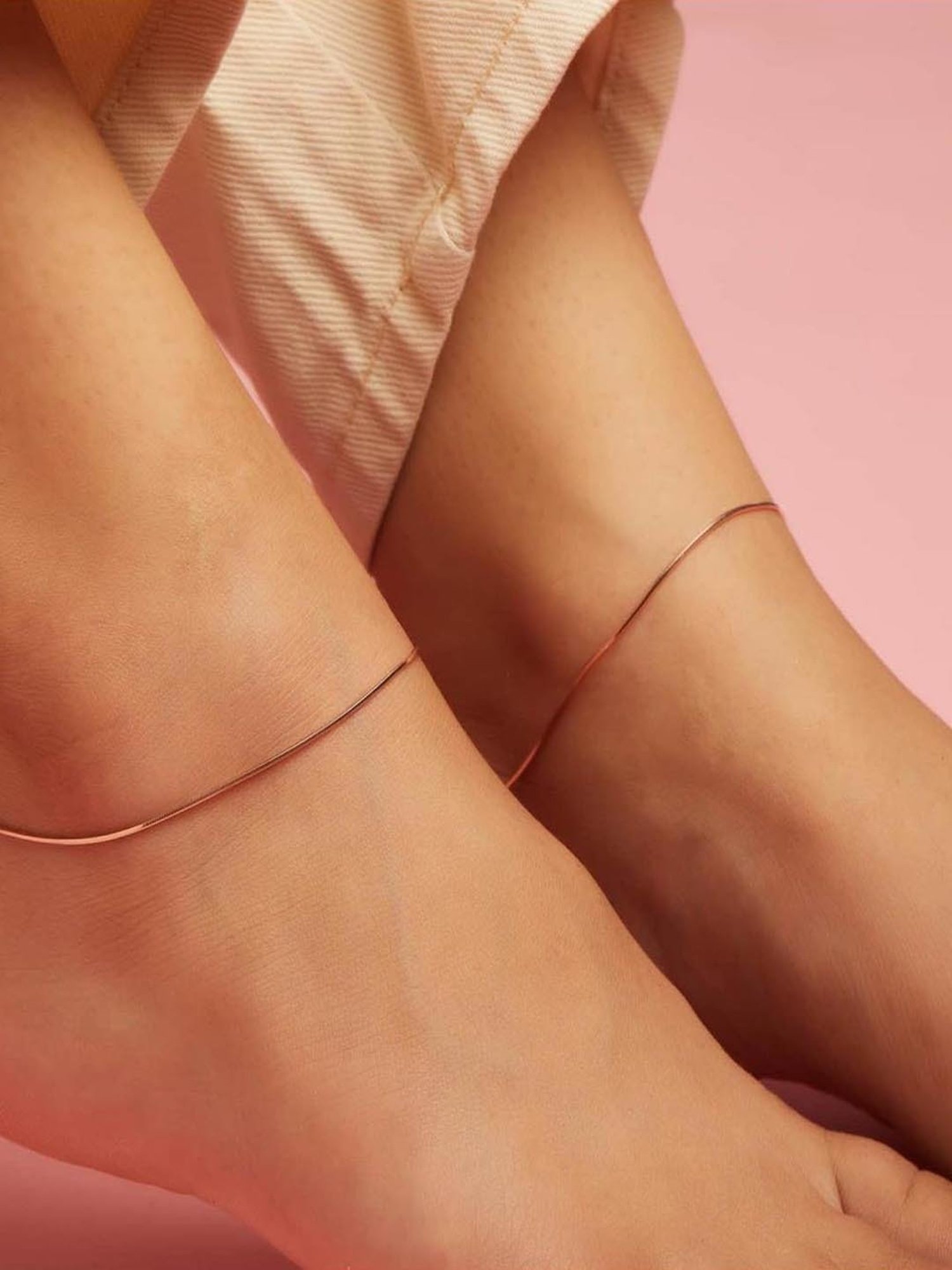 Zavya 92.5 Sterling Silver Anklet for Women (Pair of Anklets) in Rose Gold-Plating