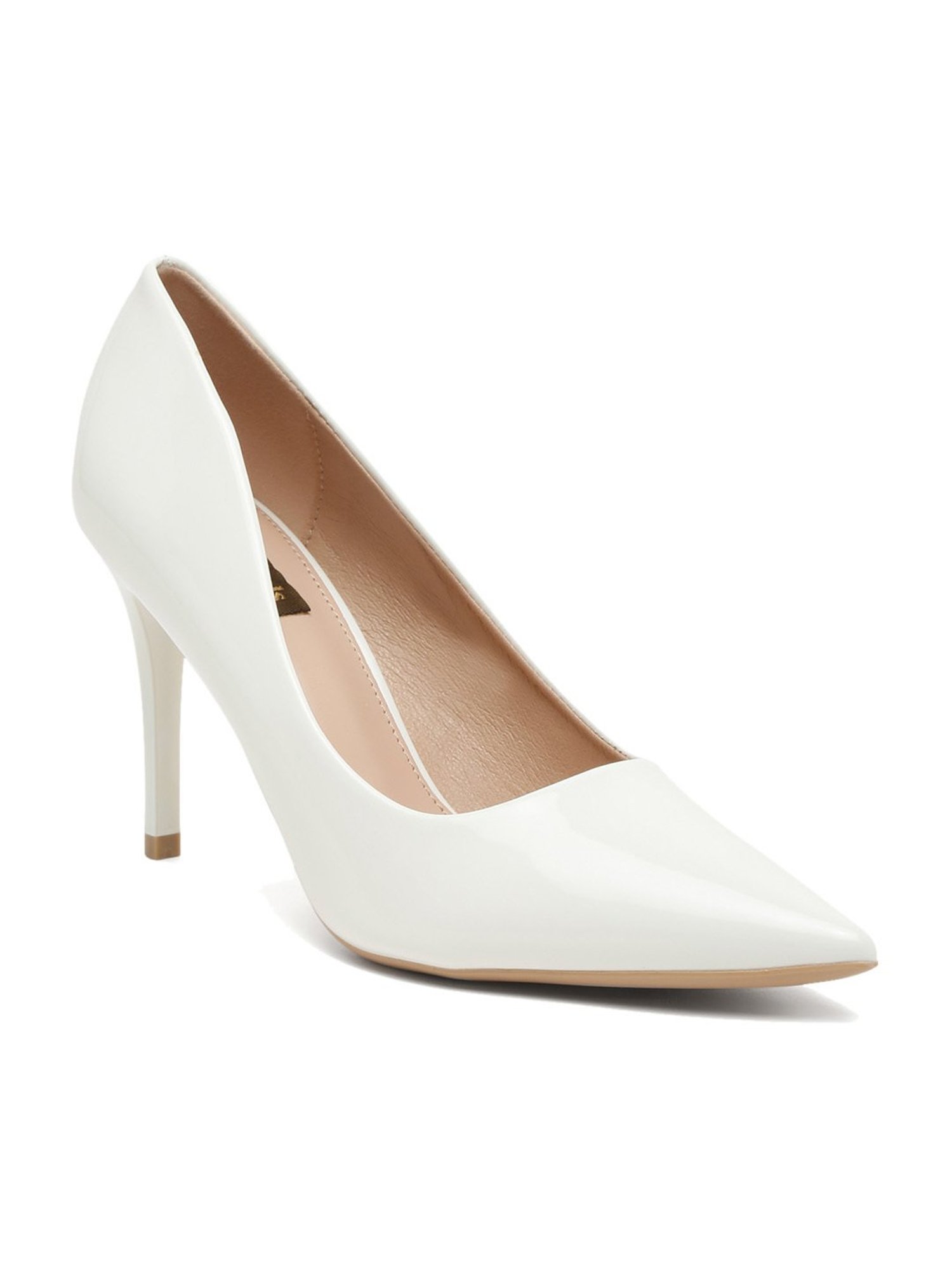 Flat N Heels Women's White Stiletto Pumps