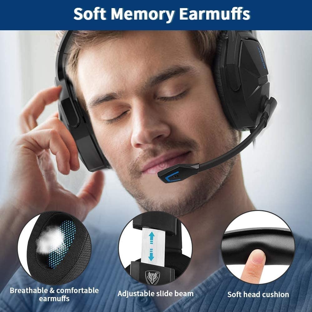 Jeecoo Nubwo N13 Stereo Gaming Headset PS4 3.5mm Over Ear Gaming Headphones with Microphone - Lightweight Frame Compatible with PC, Laptop, PS5, Xbox One Controller