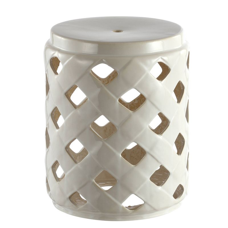 Betli Garden Stool - Cream - Safavieh