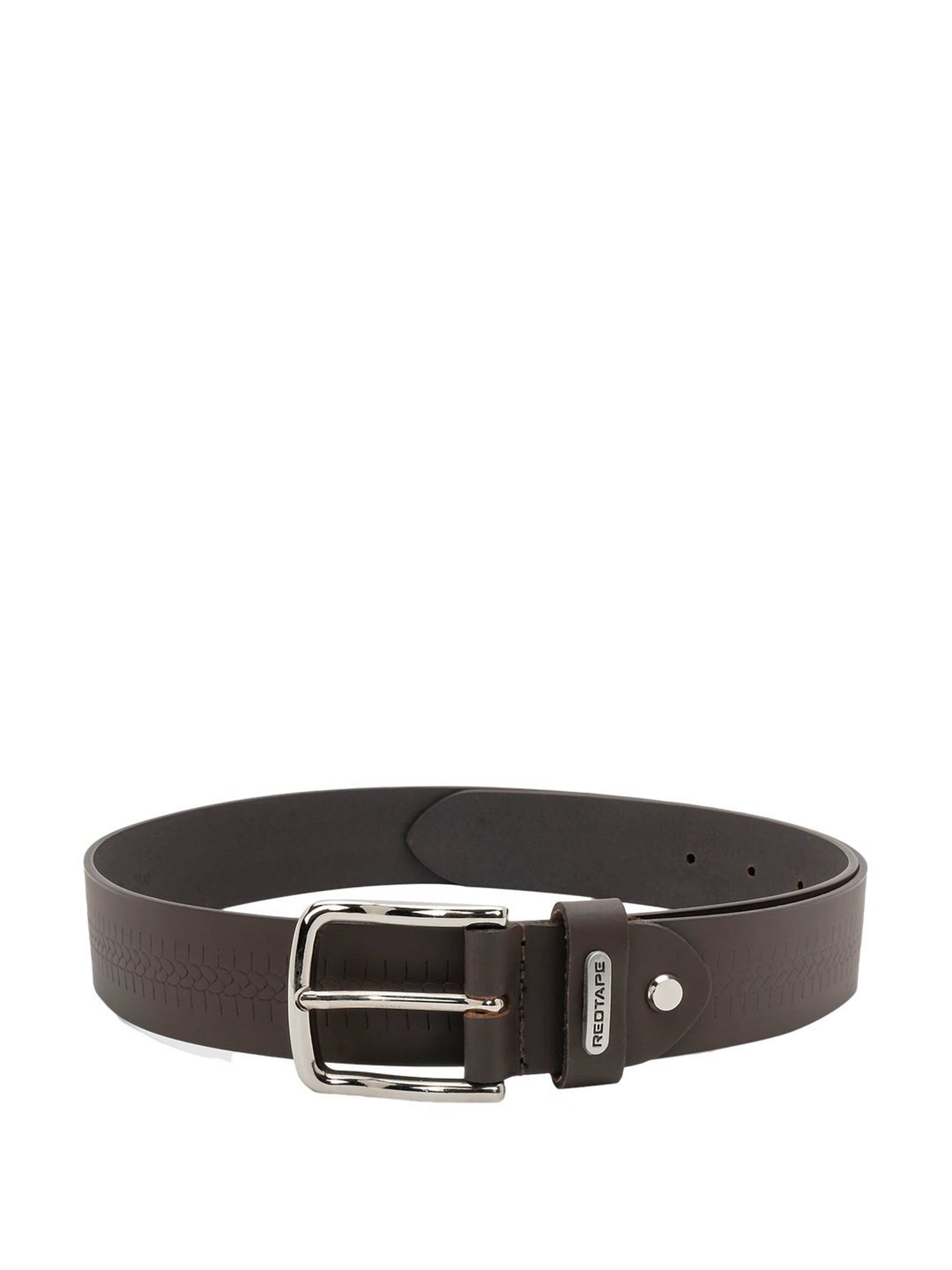 Red Tape Brown Leather Textured Formal Belt for Men