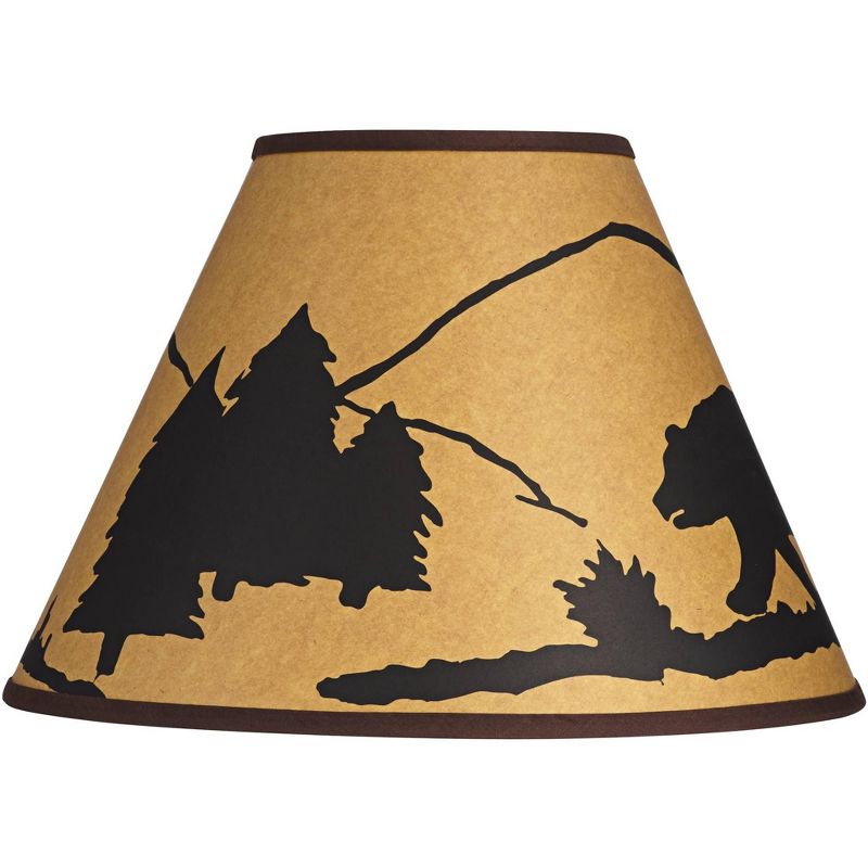 Springcrest Mountain Scene Brown Paper Medium Empire Lamp Shade 6" Top x 14" Bottom x 10" Slant x 10.75" High (Spider) Replacement
