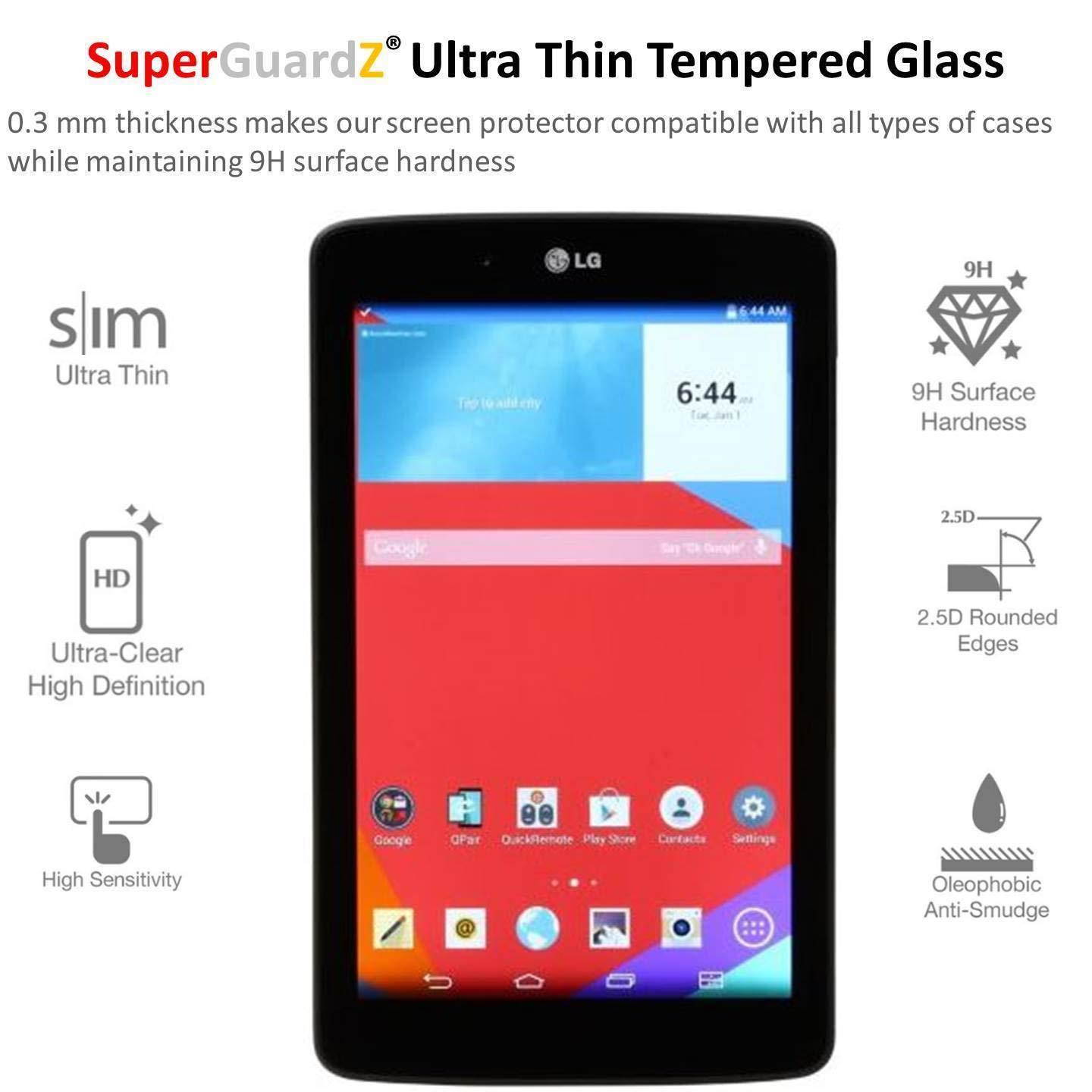 for LG G Pad F7.0 Screen Protector [Tempered Glass], SuperGuardZ, 9H, 0.3mm, Anti-Scratch [Lifetime Replacement] + LED Stylus Pen