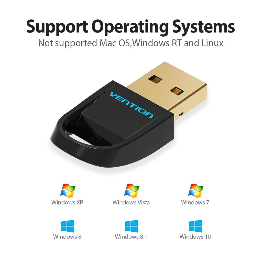Vention USB Bluetooth Adapter, 4.0 Dual Mode Wireless Bluetooth Dongle CRS Audio Receiver Adapter for Windows 10, 8.1, 8, 7