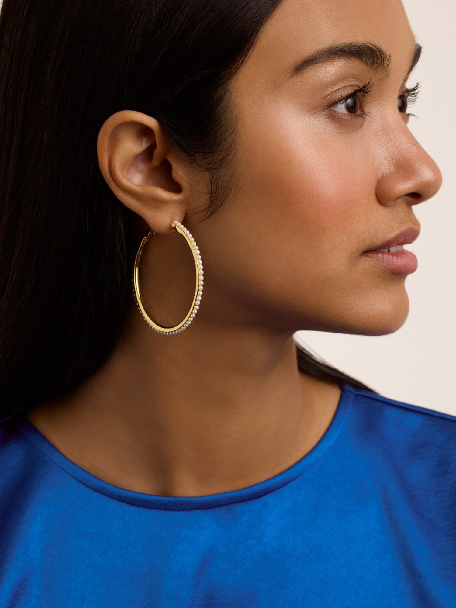 Ted Baker Large Pearl Hoop Earrings for Women