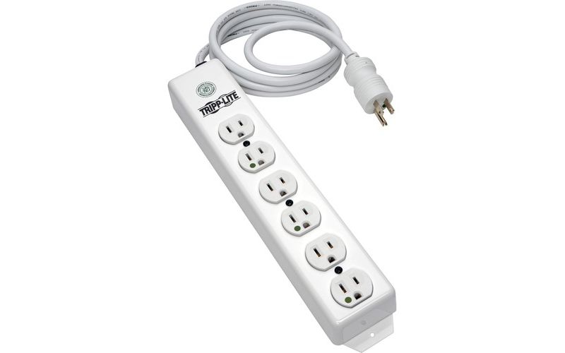 Tripp Lite Power Strip Hospital Medical 120V 5-15R-HG 6 Outlet 15' Cord Metal - NEMA 5-15P - 6 NEMA 5-15R Hospital Grade - 15ft