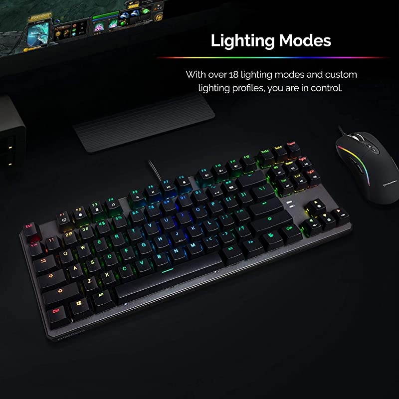 Phantom 87 Key Mechanical Keyboard RGB led Outemu RED Switch