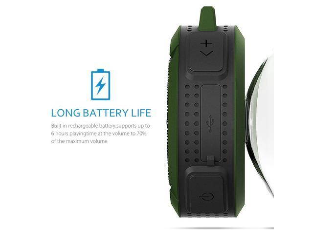 Shower Speaker, Wireless Waterproof Speaker with 5W Driver, Suction Cup, Built-in Mic, Hands-Free Speakerphone---Orange