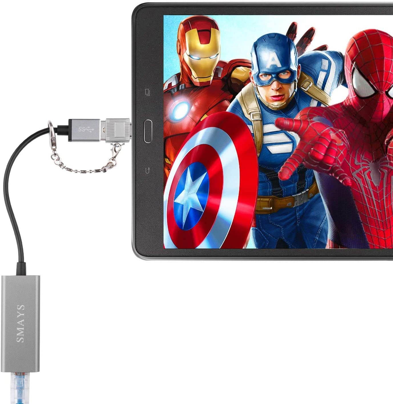 SMAYS LAN Ethernet Adapter Compatible for Nintendo Switch Wii Mac PC Computer Samsung Galaxy Tab A and Phone Thunderbolt 3 USB C OTG Adaptor