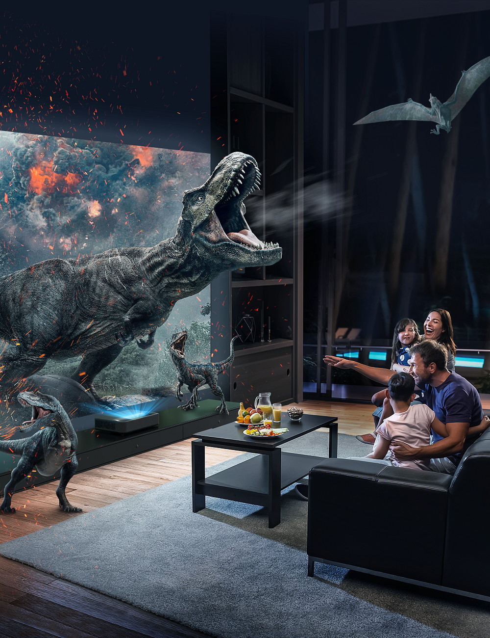 VAVA 4K UHD Laser TV HDR10 150" ALPD 3.0 Home Theater Ultra Short Throw Projector Built-in Harman Kardon Hi-Fi Speaker Smart Android System 25000H Lamp life Eye Protection