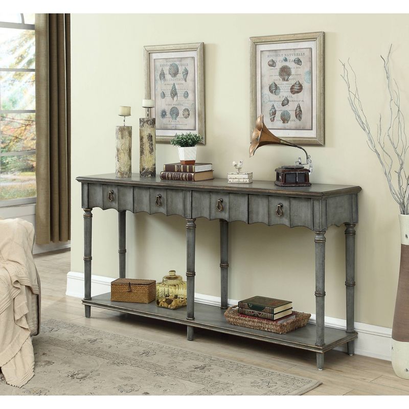 Idaville 4 Drawer Console Table Gray - Treasure Trove Accents