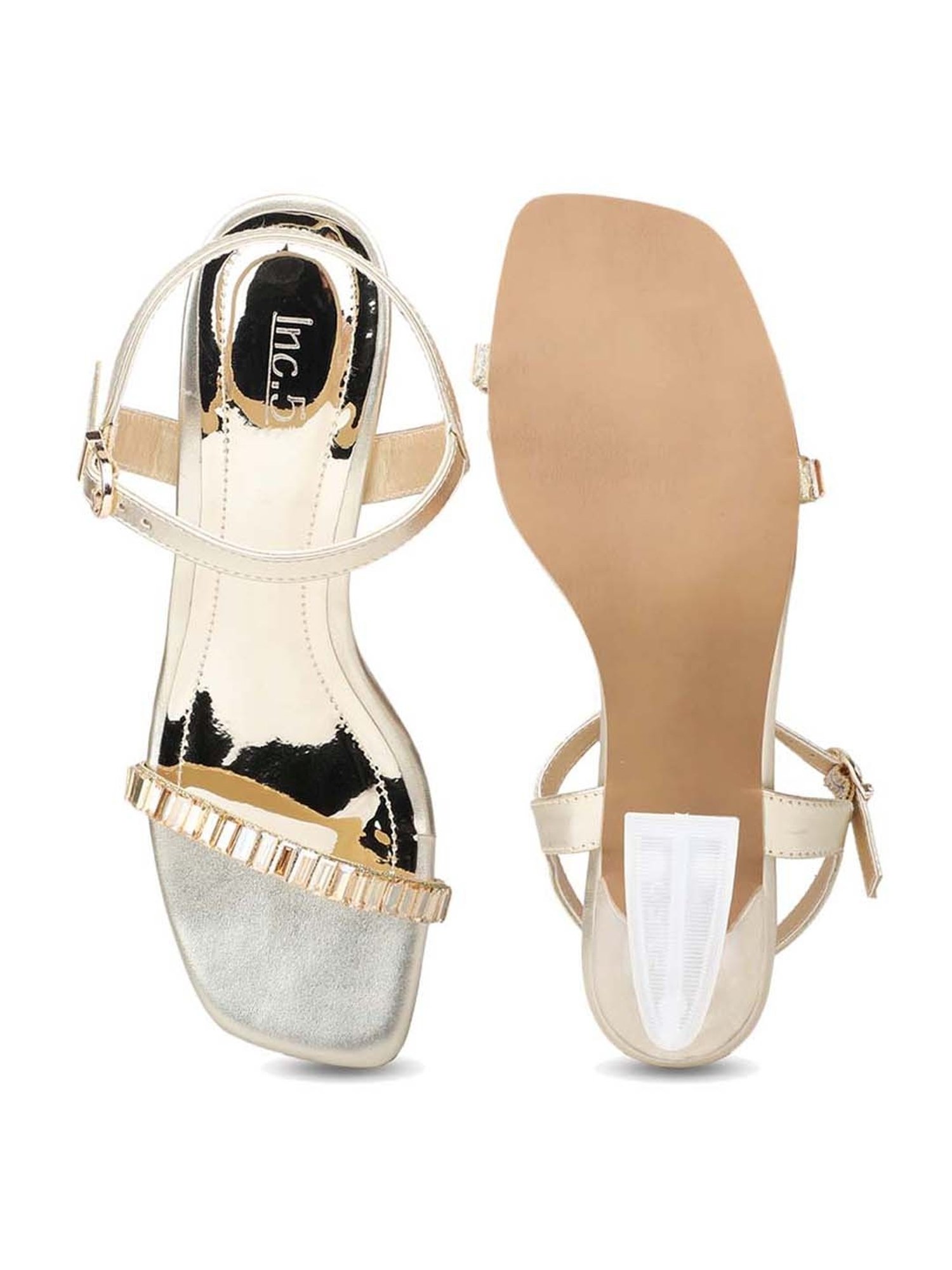 Inc.5 Women's Golden Ankle Strap Sandals