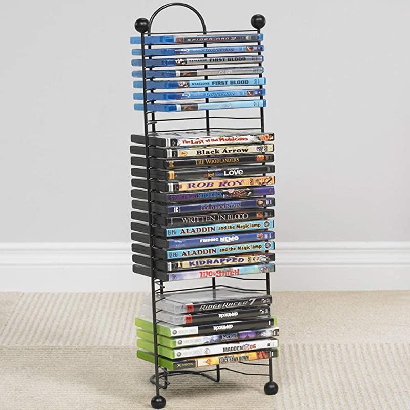 Nestable 32 BluRay Rack Space Saving Modern Design Durable Steel Construction PN63712046 in Black