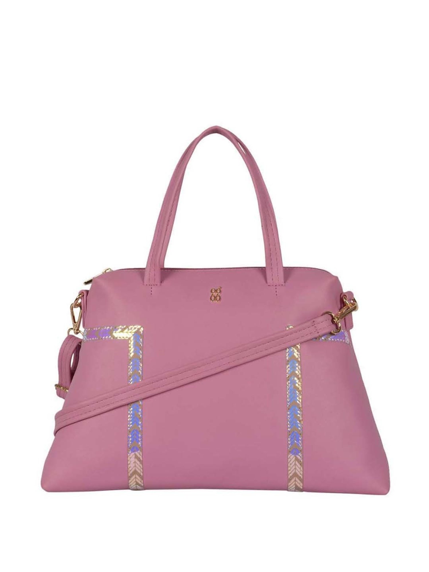 Baggit Pink Solid Medium Handbag