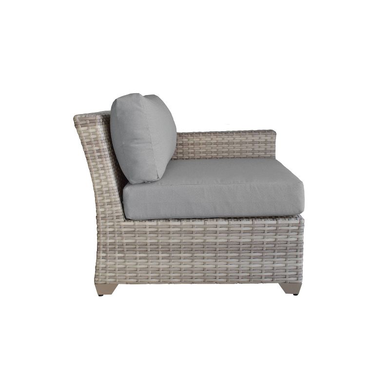 Nolin 7pc Sectional Weathered Brown Frame Sunbrella Spectrum Denim Fabric - La-Z-Boy