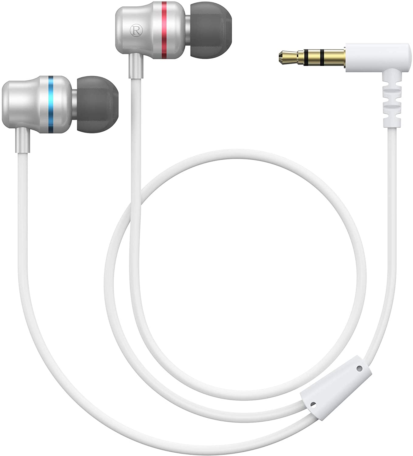 KIWI design Headphones for Oculus Quest 2 / Rift S VR Headset Noise-Isolating in-Ear Earphones with 3D 360 Degree Sound and Custom Silicone Earbuds Caps (White)