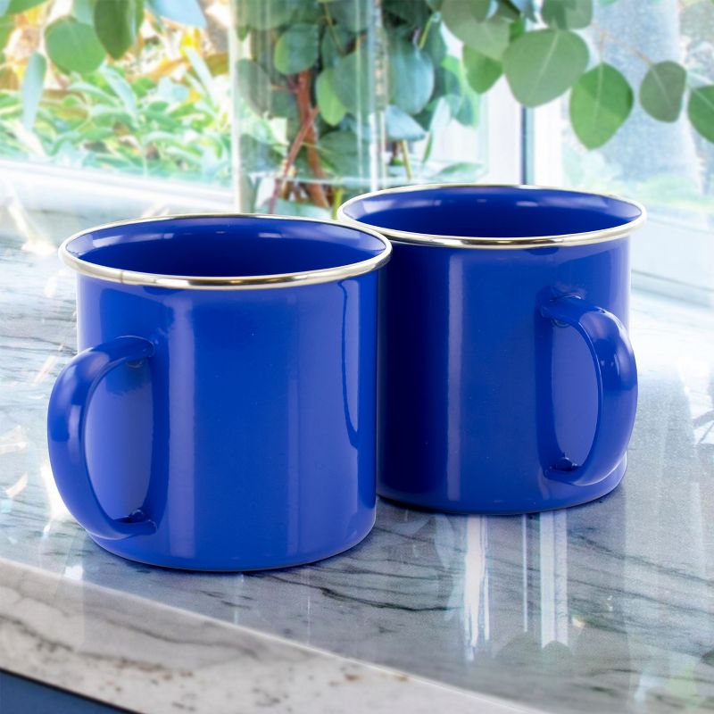 Studio California Blutique 6 Piece 18 Ounce Galvanized Steel Mug Set in Blue
